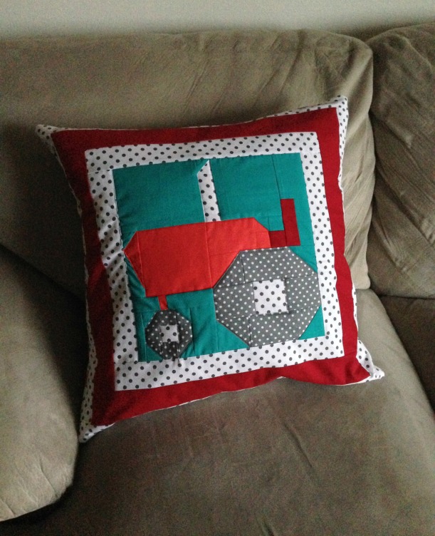 2013 tractor quilt block and pillow cover by EastDakotaQuilter
